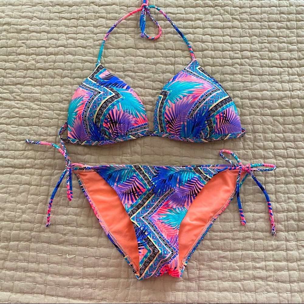 Large Top Small Bottoms Tropical Bikini